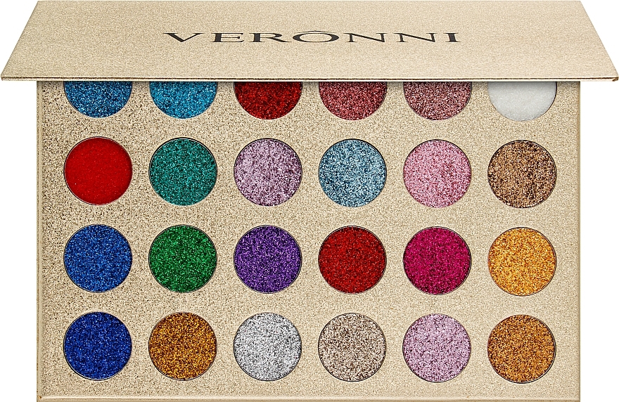 Professional Glitter Eyeshadow Palette, 24 shades - Veronni — photo N2