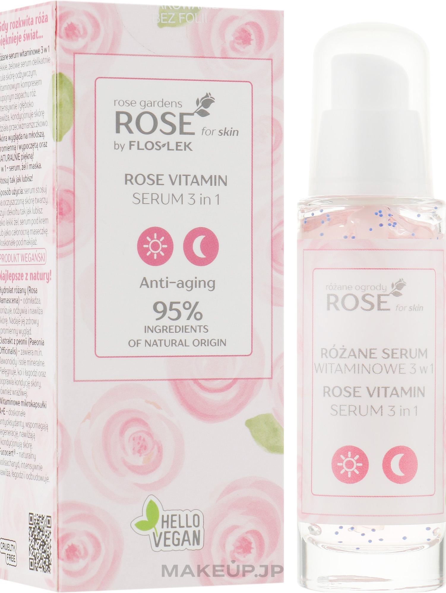 Face Serum - Floslek Rose For Skin Rose Gardens Rose Vitamin Serum 3 in 1 — photo 30 ml