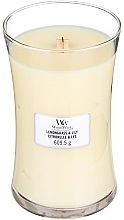 Fragrances, Perfumes, Cosmetics Scented Candle in Glass - WoodWick Hourglass Candle Lemongrass & Lily 