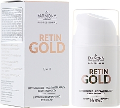 Fragrances, Perfumes, Cosmetics Lifting Eye Cream - Farmona Retin Gold Lifting & Illuminating Eye Cream