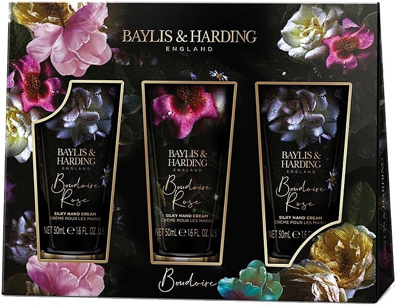 Set - Baylis & Harding Boudoire Rose Hand Cream Set (h/cream/3x50ml) — photo N2