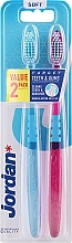 Toothbrush Soft, purple+blue - Jordan Target Teeth Toothbrush  — photo N8