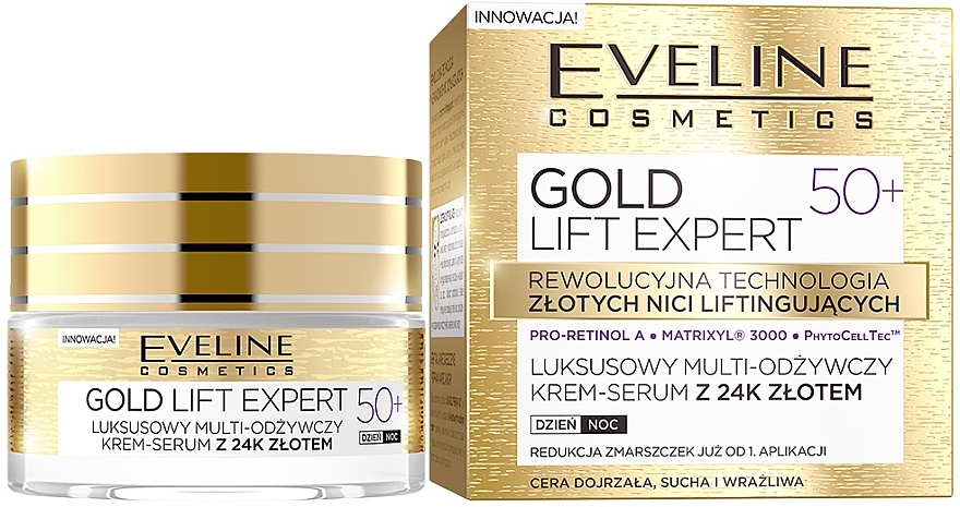 Multi-Nourishing Cream 50+ - Eveline Cosmetics Gold Lift Expert — photo N1