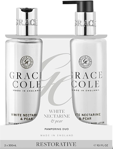 キット - Grace Cole White Nectarine & Pear Body Care Pampering Duo (sh/gel/300ml + h/lot/300ml) — photo N1