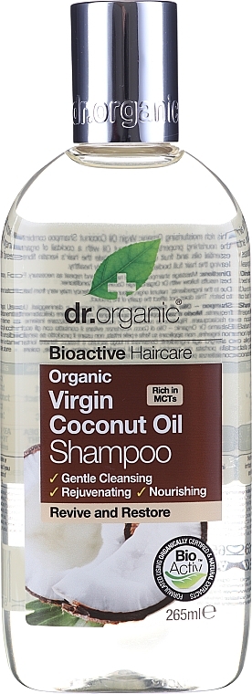 Hair Shampoo 'Coconut Oil' - Dr. Organic Bioactive Haircare Virgin Coconut Oil Shampoo — photo N1