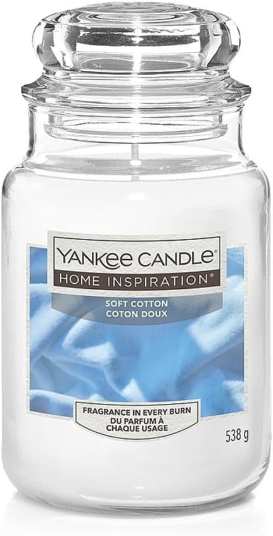 瓶に入った香りのキャンドル - Yankee Candle Home Inspiration Soft Cotton — photo N2