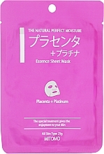 Fragrances, Perfumes, Cosmetics 'Placenta+Platinum Nano-Particles' Sheet Face Mask - Mitomo Essence Sheet Mask Placenta + Platinum