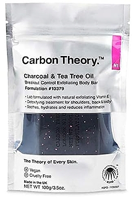 Exfoliating Body Soap with Tea Tree Oil - Carbon Theory Charcoal & Tea Tree Oil Exfoliating Body Soap Bar — photo N1