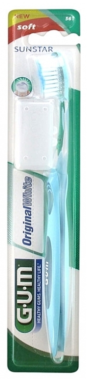 Toothbrush, soft, blue - G.U.M OriginalWhite Toothbrush Soft — photo N1