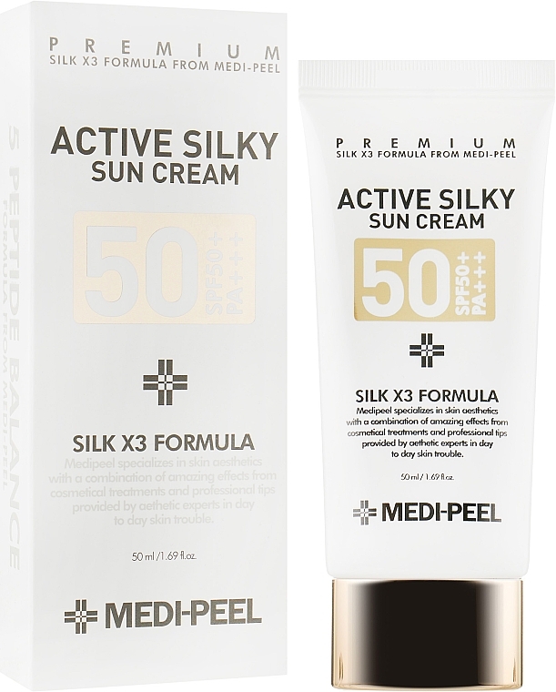 Sunscreen - Medi Peel Active Silky Sun Cream SPF50+ /PA+++ — photo N1