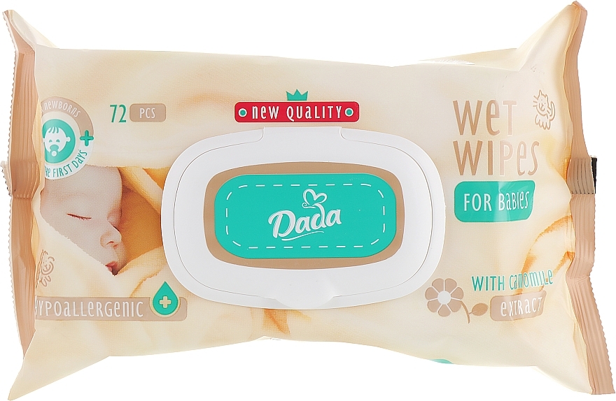 Baby Wet Wipes with Chamomile Extract, with valve - Dada With Camomile Extract Wipes — photo N2