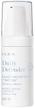 Fragrances, Perfumes, Cosmetics Tinted Face Protection Fluid - Pupa Daily Defender Protective Fluid 7 Factors Indian Ginseng SPF 50 Coloured