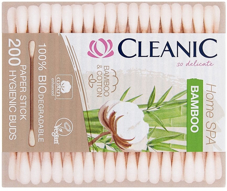 Cotton Buds 'Bamboo' - Cleanic Home SPA Bamboo Paper Stick — photo N1