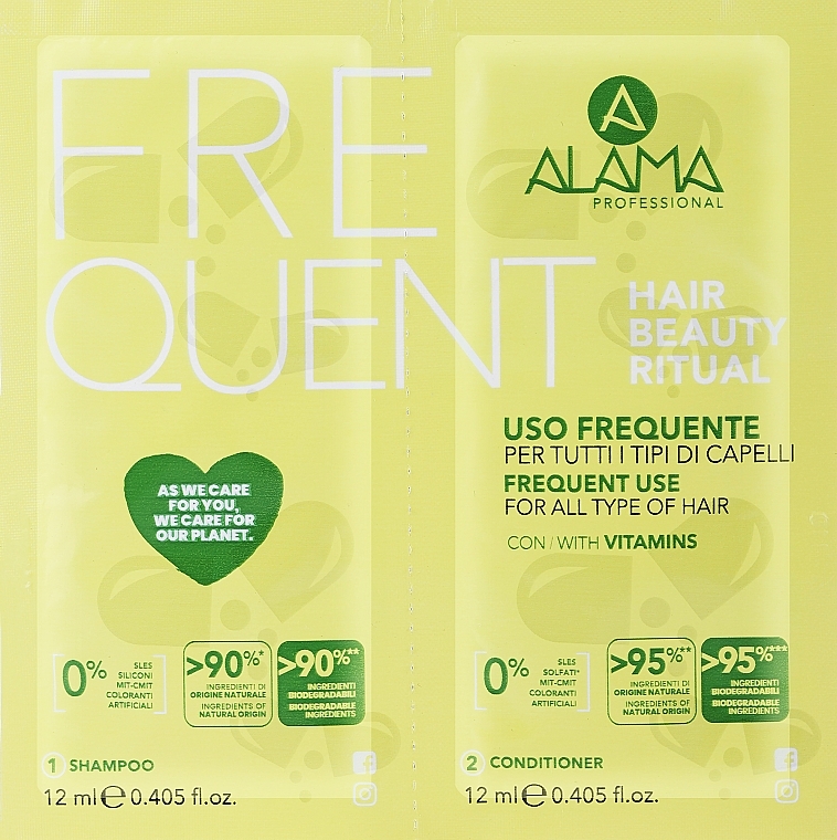 Set - Alama Frequent Hair Beauty Ritual Set (shm/12ml+h/cond/12ml)  — photo N1