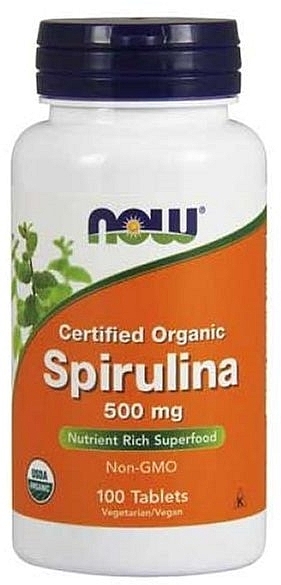 Vegan Supplement "Spirulina" 500mg - Now Foods Certified Organic Spirulina — photo N4