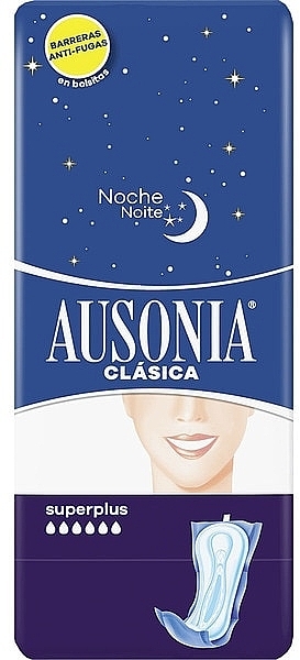 Sanitary Night Pads, 9 pcs - Ausonia Night Super Plus Sanitary Towels — photo N1