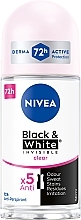 Fragrances, Perfumes, Cosmetics Roll-on Deodorant Antiperspirant "Black & White Invisible Protection CLEAR" - NIVEA Deodorant Invisible For Black & White Clear Roll-On For Women