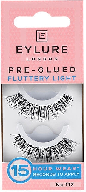 Flase Lashes № 117 - Eylure Pre Glued Fluttery Light — photo N1