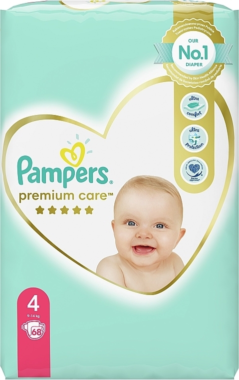Pampers Premium Care Diapers Size 4 (Maxi) 9-14 kg, 68 pcs - Pampers — photo N1
