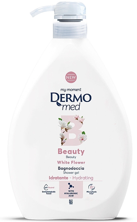 White Flower Shower Gel with Dispenser - DermoMed Beauty White Flower Shower Gel — photo N1