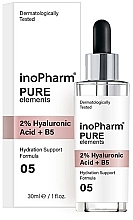 Face Serum with 2% Hyaluronic Acid & Vitamin B5 - InoPharm Pure Elements 2% Hyaluronic Acid + B5 — photo N1