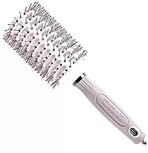 Fragrances, Perfumes, Cosmetics Hair Brush, 45 mm, double bristles - Olivia Garden Expert Blowout Vent Double Bristles White & Grey