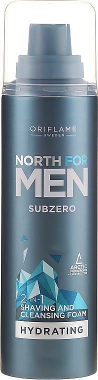 Face Cleansing and Shaving Foam 2in1 - Oriflame Subzero North For Men Shaving Foam — photo N1