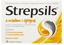 Fragrances, Perfumes, Cosmetics Throat Lozenges with Honey & Lemon - Strepsils