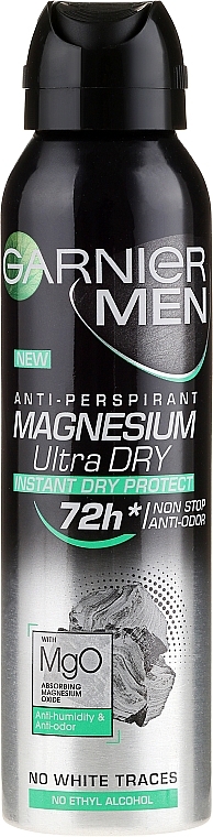 Antiperspirant-Deodorant - Garnier Mineral Men Mineral Magnesium Ultra-Dry Anti-Perspirant Spray  — photo N4