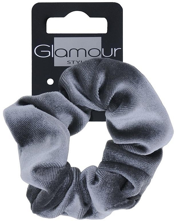 Velvet Elastic Hair Band, gray - Glamour — photo N1