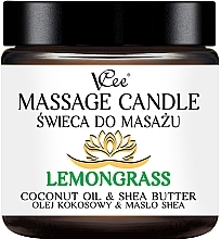 Fragrances, Perfumes, Cosmetics Lemongrass Massage Candle - VCee Massage Candle Lemongrass Coconut Oil & Shea Butter