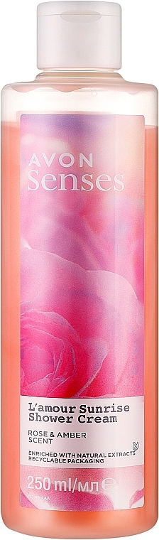 Shower Cream - Avon Senses L'amour Sunrise Shower Cream Rose & Amber Scent — photo N1