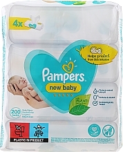 Fragrances, Perfumes, Cosmetics Baby Wet Wipes, 4x50 pcs - Pampers Sensitive New Baby