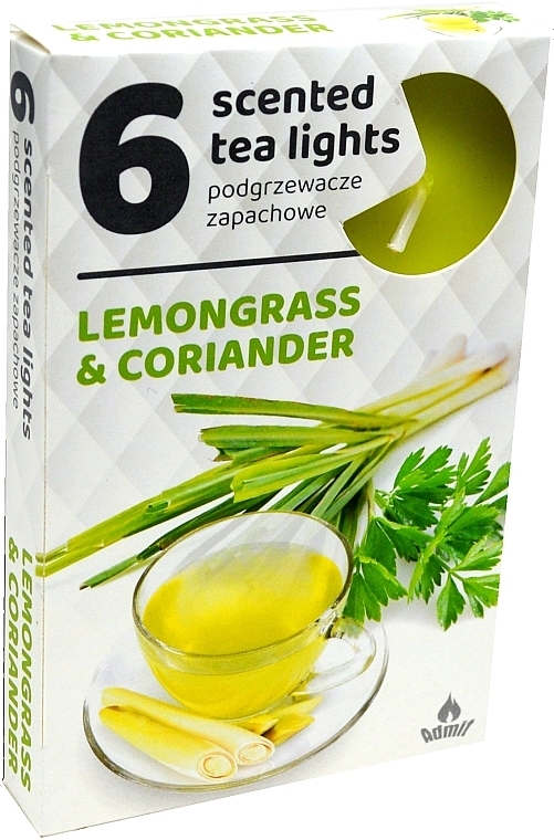 Lemongrass and Coriander Tealights, 6 pcs - Admit Scented Tea Light Lemongrass & Coriander — photo N6