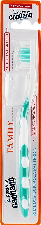 Family Toothbrush, medium, green - Pasta Del Capitano Family Medium — photo N4