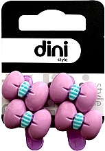 Hair Clip "Two Bows", purple, d-128 - Dini Kids — photo N4