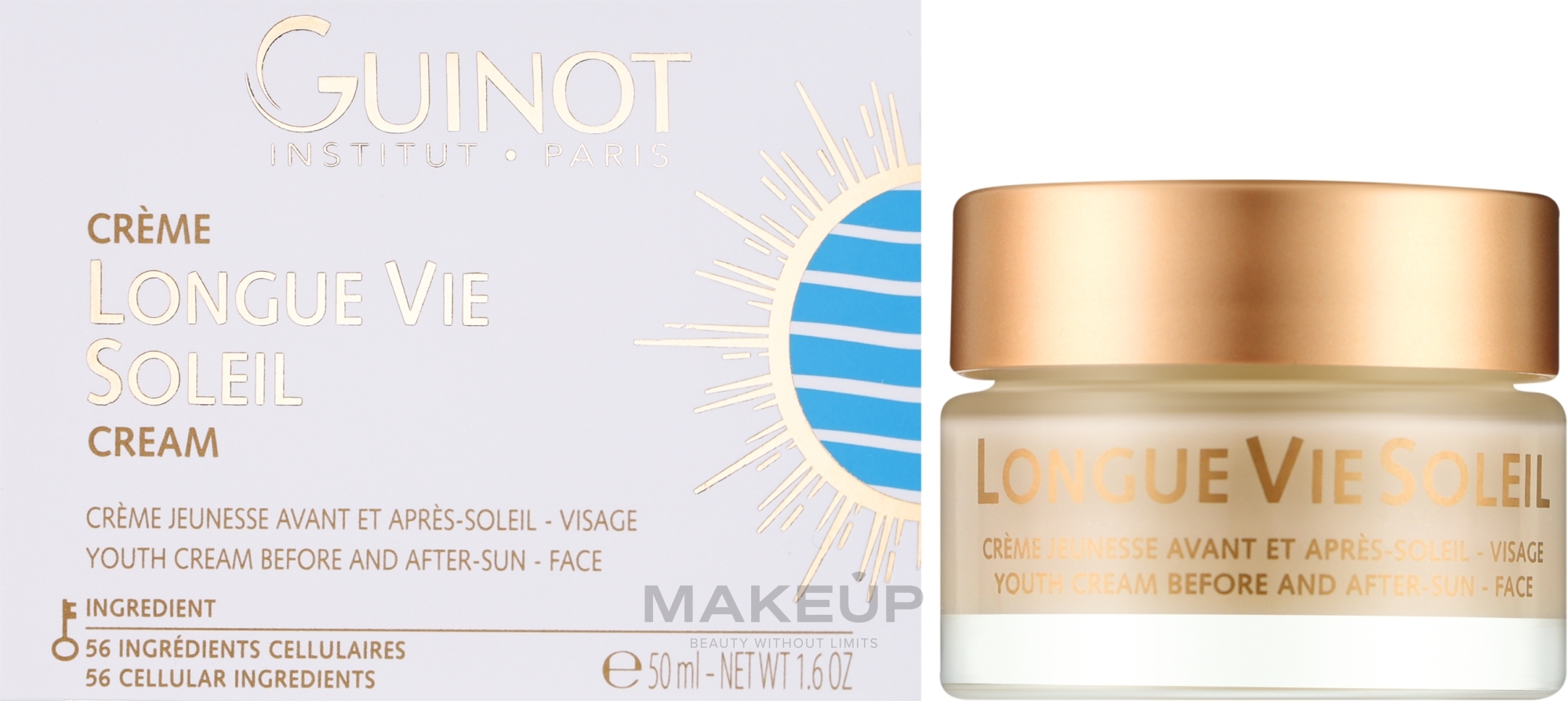 After Sun Cream - Guinot Longue Vie Soleil Youth Cream Before And After Sun Face — photo 50 ml