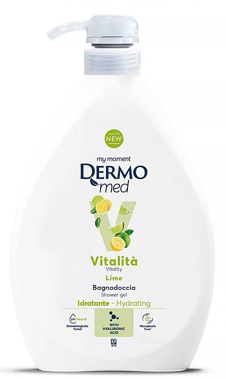 Lime Shower Gel with Dispenser - DermoMed Vitality Lime Shower Gel — photo N1