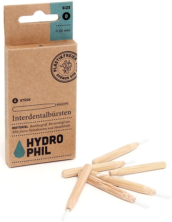 Bamboo Interdental Brush, 0.40 mm - Hydrophil Interdental Brushes Size 0 — photo N1