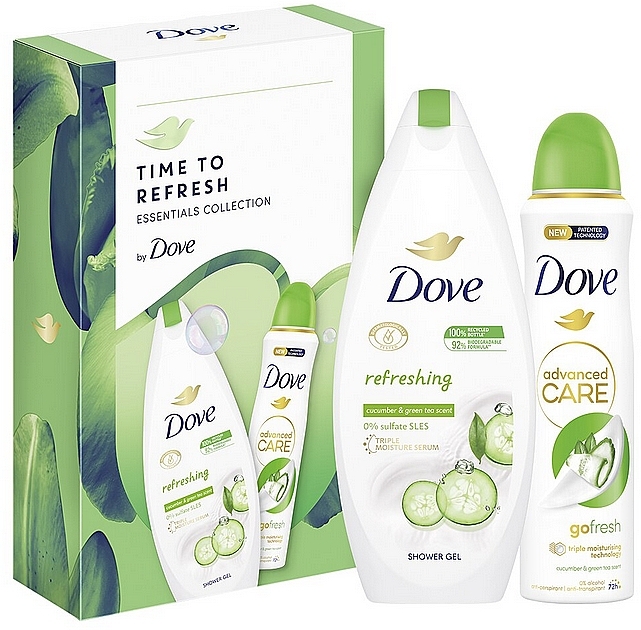 Set - Dove Cucumber & Green Tea Set (sh/gel/250ml + deo/150ml) — photo N1