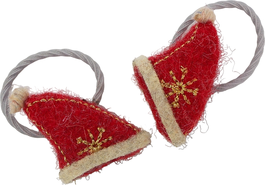 Christmas Hair Tie 'Santa hat with ring', beige - Lolita Accessories — photo N1