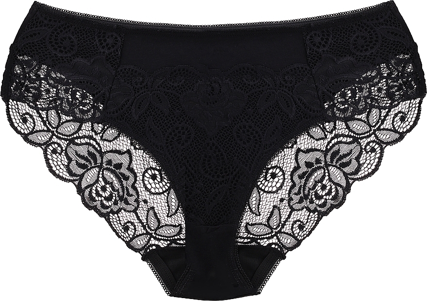 Lace Bikini Panties 'Figi', 1 pc, black - Moraj — photo N1