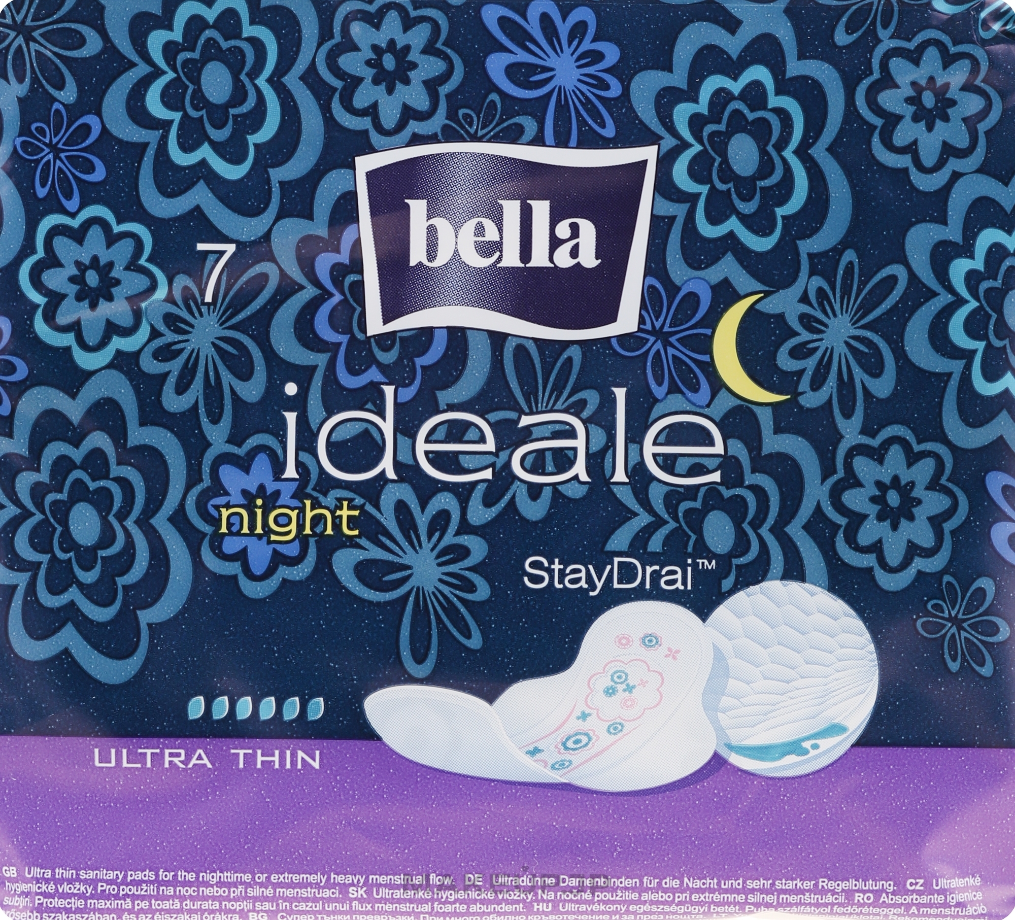 Sanitary Pads Ideale Night StayDrai, 7 pcs - Bella — photo 7 szt.