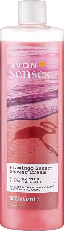 Pink Pineapple & Frangipani Flower Shower Gel - Avon Senses Flamingo Sunset Shower Cream — photo N7