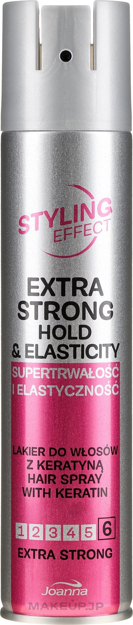 Extra Strong Hold Keratin Hair Spray - Joanna Styling Effect Hold & Elasticity Hair Spray With Keratin Extra Strong — photo 250 ml