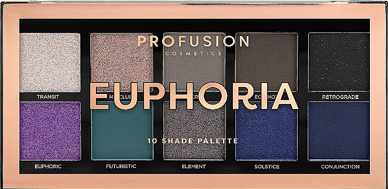 Eyeshadow Palette - Profusion Cosmetics Euphoria 10 Shades Eyeshadow Palette — photo N1