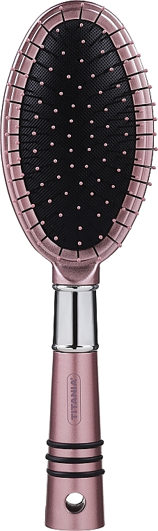 Massage Hair Brush 'Metallic', pink - Titania — photo N1