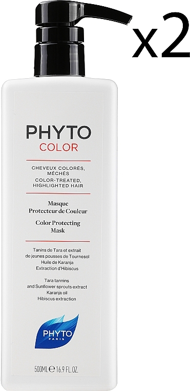 Colored Hair Mask Set - Phyto Color Protecting Mask (h/mask/2x500ml) — photo N1