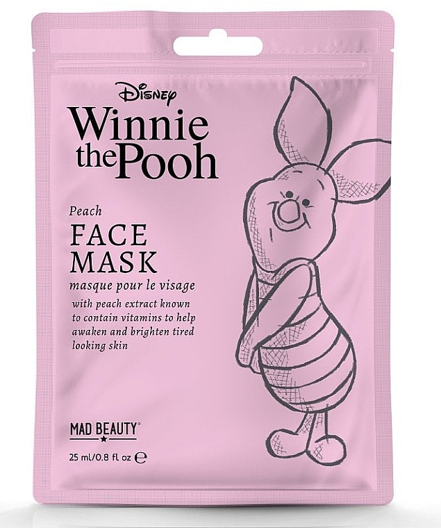 Peach Face Mask - Mad Beauty Disney Winnie The Pooh Piglet Sheet Mask — photo N1