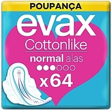 Fragrances, Perfumes, Cosmetics Sanitary Pads with Wings 'Normal', 64 pcs. - Evax Cottonlike